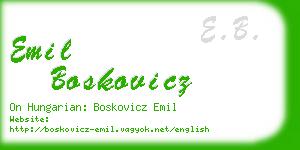 emil boskovicz business card